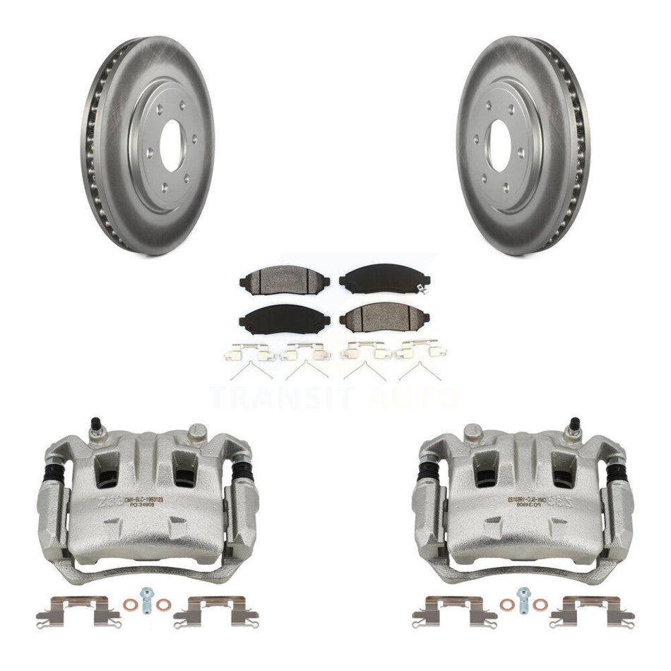 Front Brake Caliper Coat Rotors Semi-Metallic Pad Kit For Nissan Frontier Suzuki Equator KCG-100568S