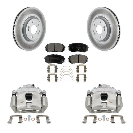 Front Disc Brake Caliper Coated Rotors And Ceramic Pad Kit For Hyundai Sonata Kia Optima KCG-100568T