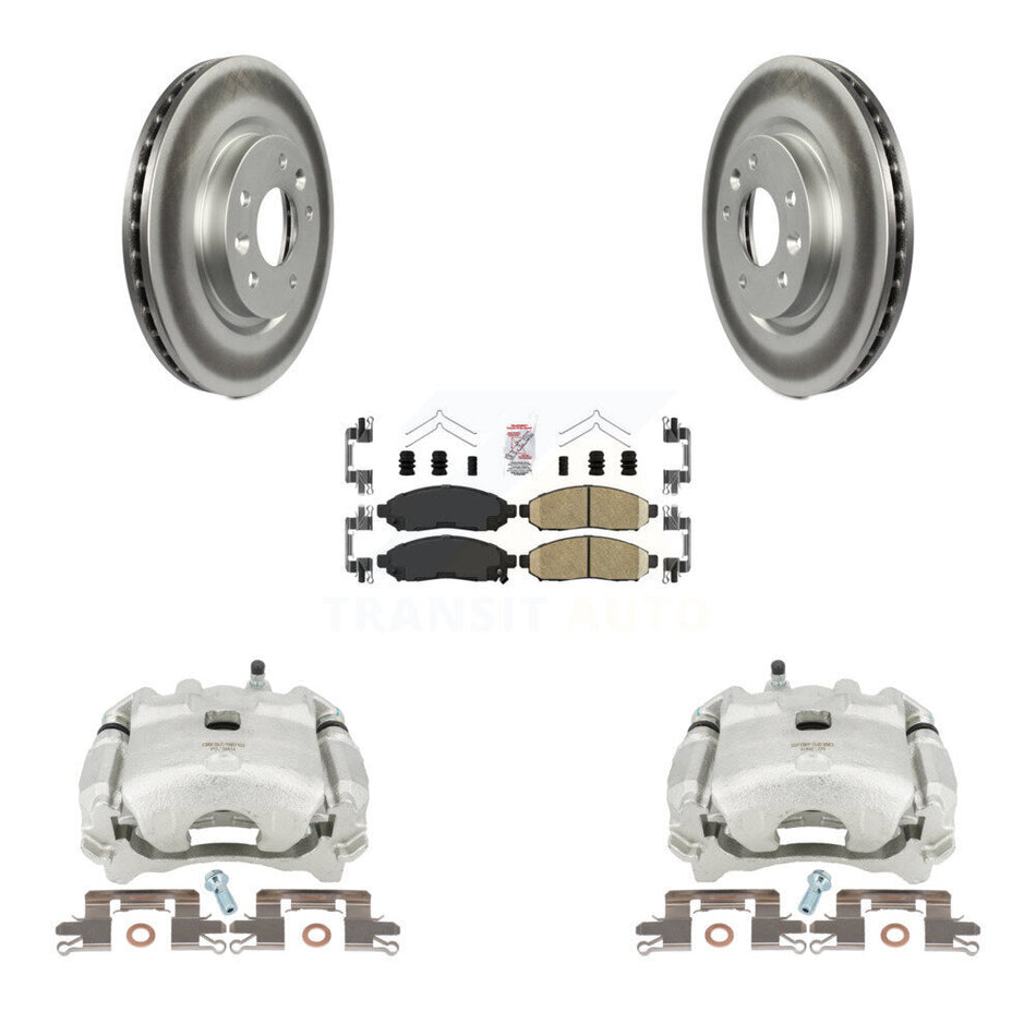 Front Disc Brake Caliper Coated Rotors And Ceramic Pads Kit For 2015 Nissan LEAF Vehicles Manufactured In Japan KCG-100569N