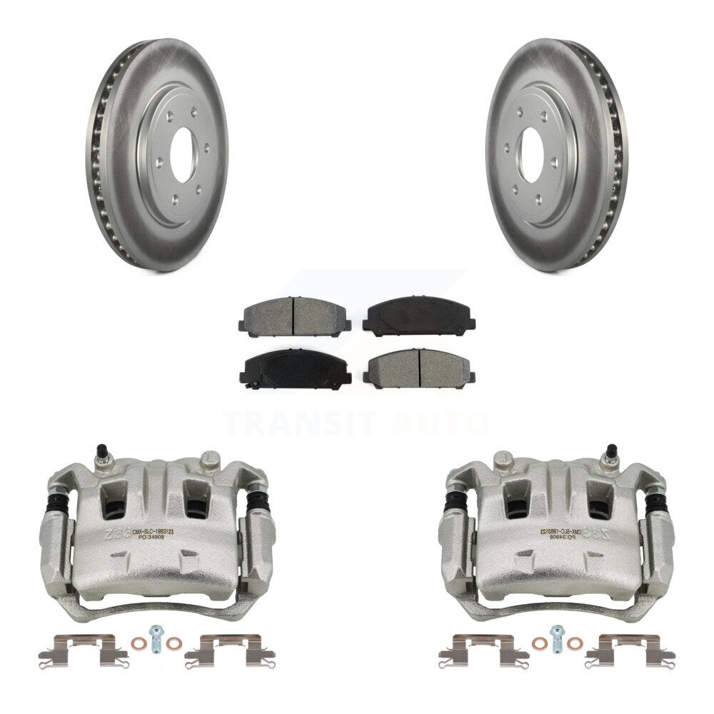 Front Disc Brake Caliper Coated Rotors And Semi-Metallic Pads Kit For Suzuki Equator KCG-100569S