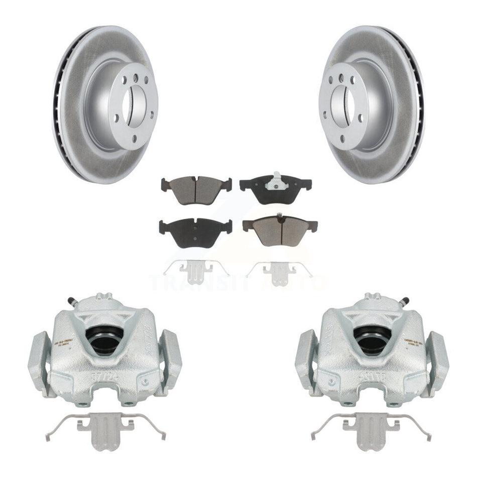 Front Disc Brake Caliper Coated Rotors And Ceramic Pads Kit For BMW 323i KCG-100571C