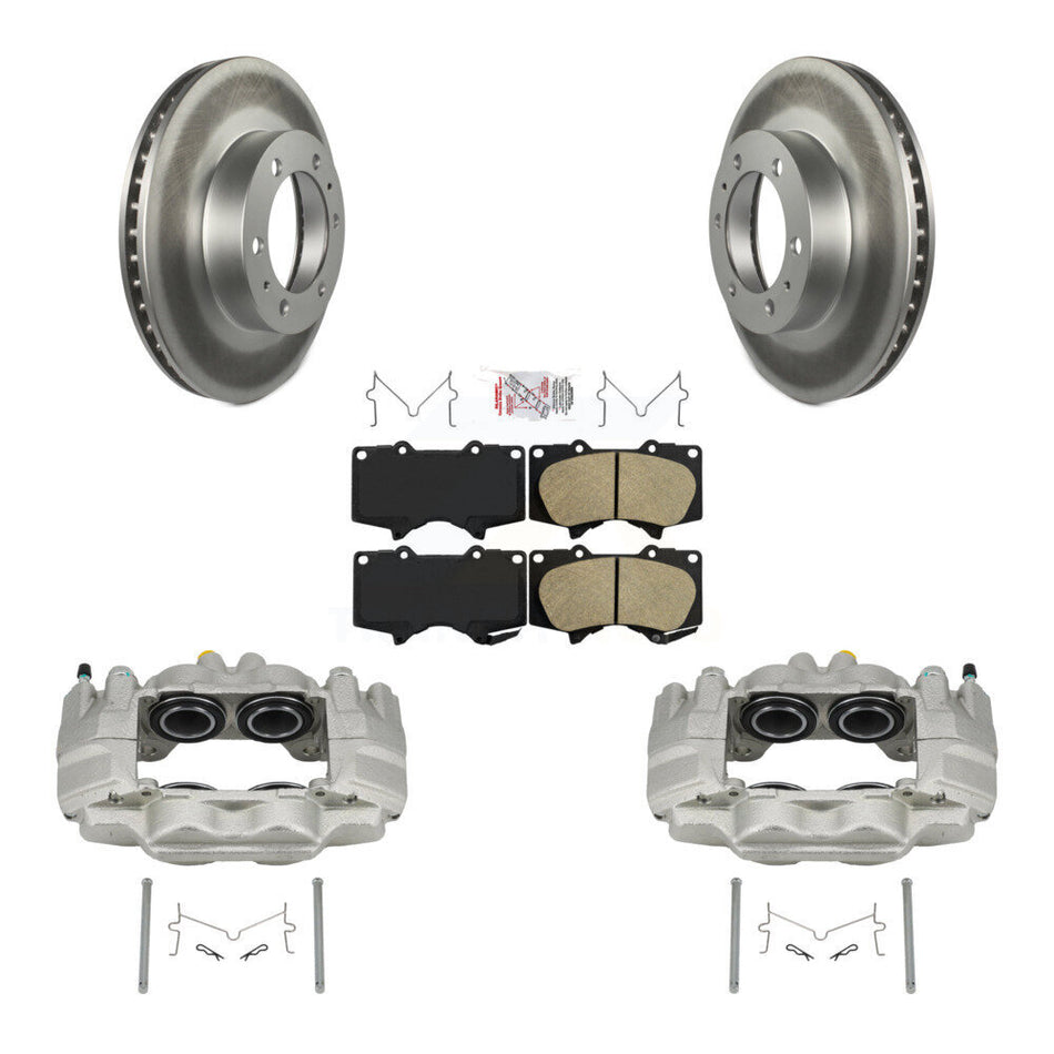 Front Disc Brake Caliper Coated Rotors And Ceramic Pads Kit For Toyota Tacoma FJ Cruiser KCG-100571N