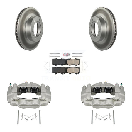 Front Disc Brake Caliper Coated Rotors And Ceramic Pads Kit For Toyota Tacoma FJ Cruiser KCG-100572N