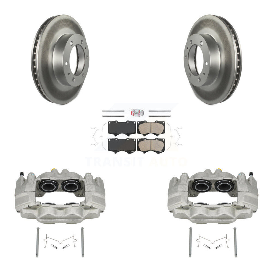 Front Disc Brake Caliper Coated Rotors And Ceramic Pads Kit For Toyota Tacoma FJ Cruiser KCG-100572N
