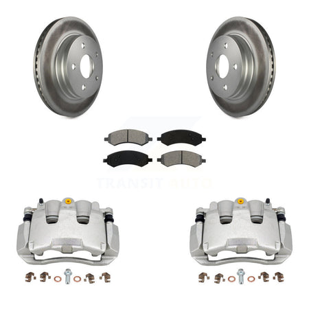 Front Disc Brake Caliper Coat Rotor And Semi-Metallic Pad Kit For Ram 1500 Classic Dodge KCG-100573S
