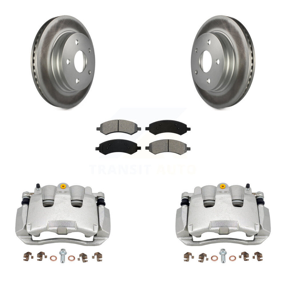 Front Disc Brake Caliper Coat Rotor And Semi-Metallic Pad Kit For Ram 1500 Classic Dodge KCG-100573S