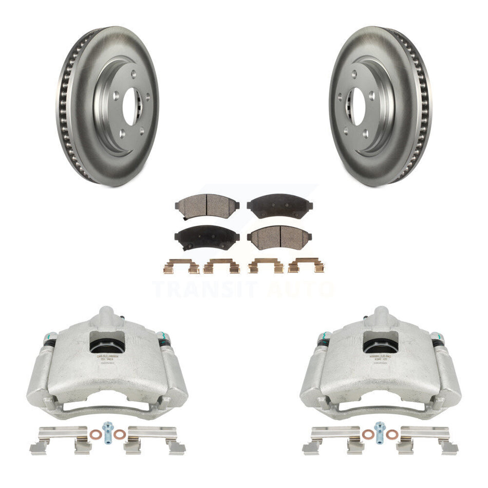 Front Brake Caliper Coat Rotor And Ceramic Pad Kit For Buick Pontiac LaCrosse Grand Prix KCG-100573T