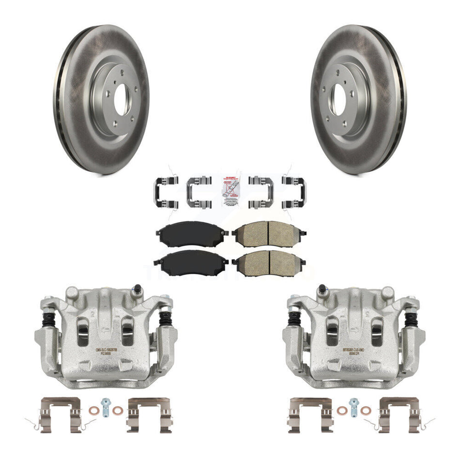 Front Brake Caliper Coat Rotor Semi-Metallic Pad Kit For INFINITI Nissan Murano G37 EX35 KCG-100576N