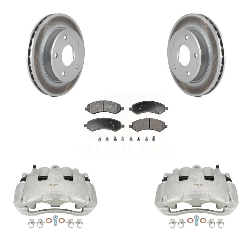 Front Disc Brake Caliper Coat Rotor & Ceramic Pad Kit For Dodge Dakota Mitsubishi Raider KCG-100576T