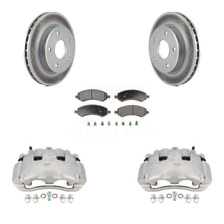 Front Disc Brake Caliper Coat Rotor & Ceramic Pad Kit For Dodge Dakota Mitsubishi Raider KCG-100576T