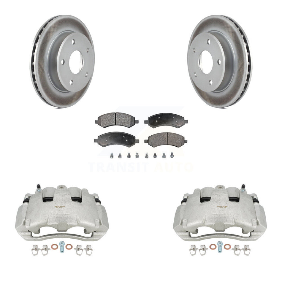 Front Disc Brake Caliper Coat Rotor & Ceramic Pad Kit For Dodge Dakota Mitsubishi Raider KCG-100576T