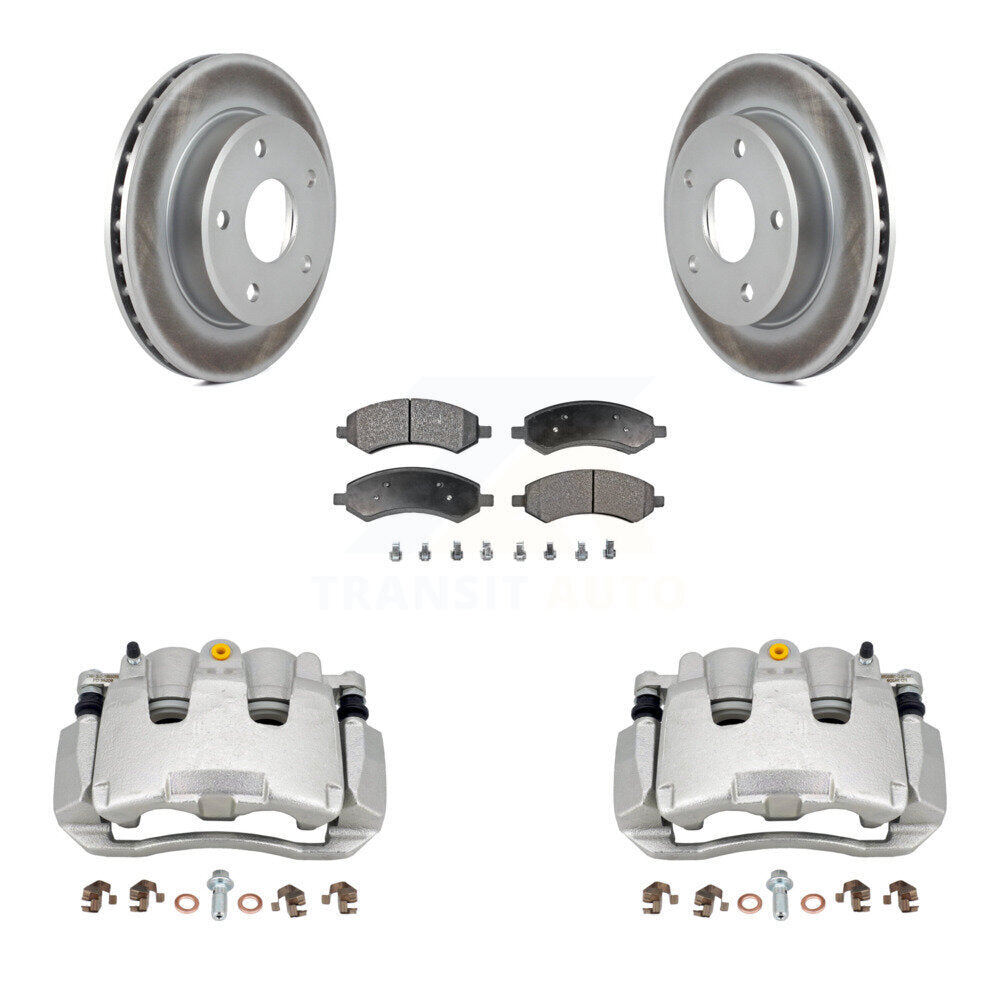 Front Disc Brake Caliper Coated Rotors And Ceramic Pads Kit For Dakota Dodge Ram KCG-100577T