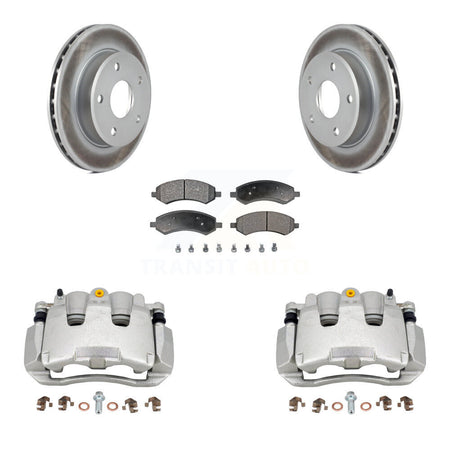 Front Disc Brake Caliper Coated Rotors And Ceramic Pads Kit For Dakota Dodge Ram KCG-100577T