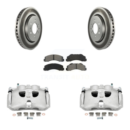 Front Brake Caliper Coat Rotor & Semi-Metallic Pad Kit For Ford F-150 Expedition Lincoln KCG-100578S