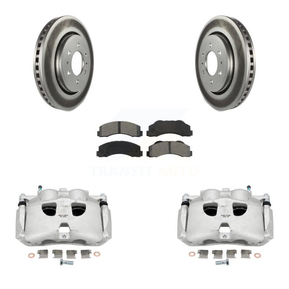 Front Brake Caliper Coat Rotor & Semi-Metallic Pad Kit For Ford F-150 Expedition Lincoln KCG-100578S