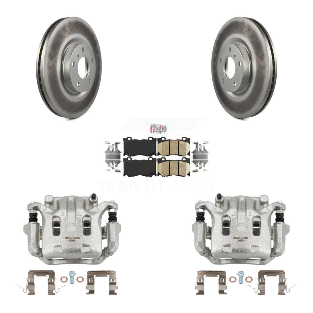 Front Brake Caliper Coat Rotor Ceramic Pad Kit For 09-13 INFINITI G37 With Brembo Brakes KCG-100580N