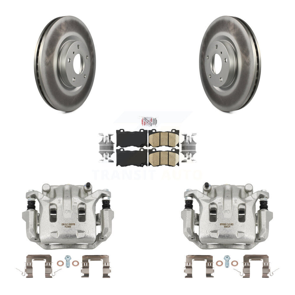 Front Brake Caliper Coat Rotor Ceramic Pad Kit For 09-13 INFINITI G37 With Brembo Brakes KCG-100580N