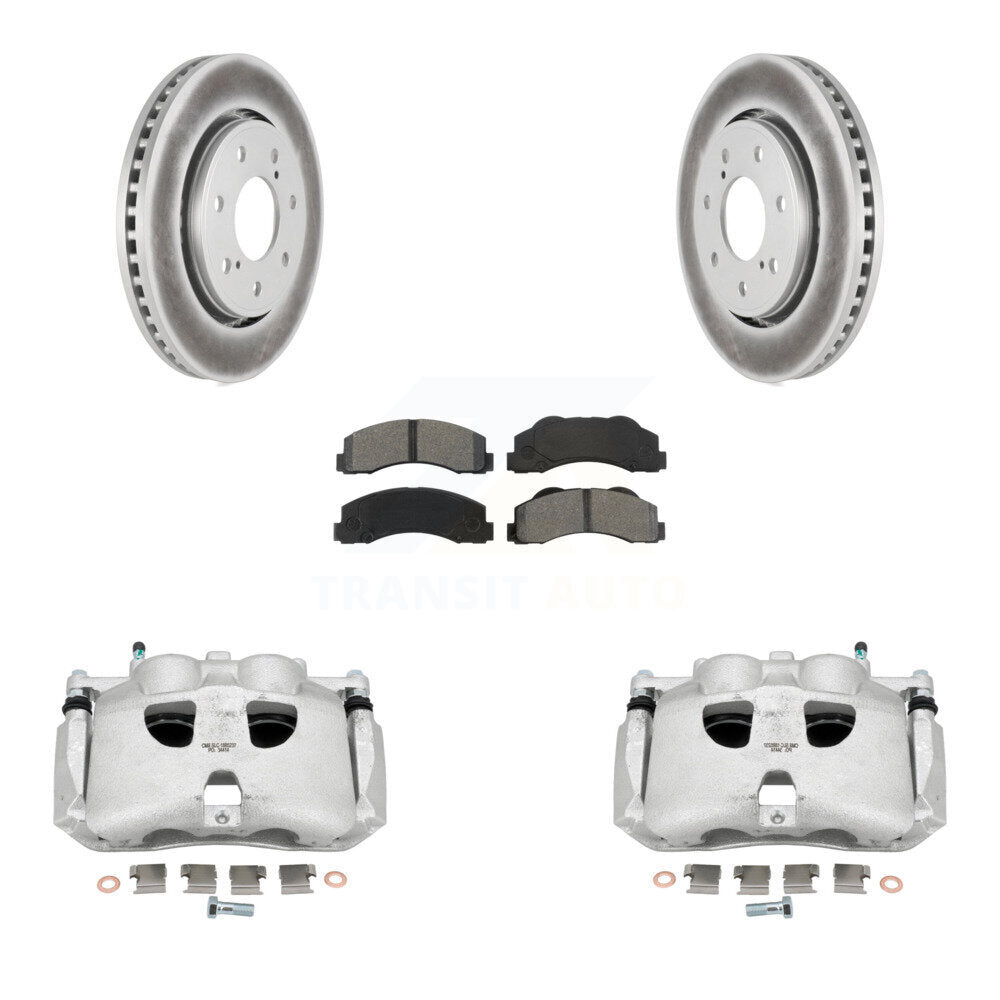 Front Brake Caliper Coat Rotors & Semi-Metallic Pad Kit For Ford F-150 With 7 Lug Wheels KCG-100581S