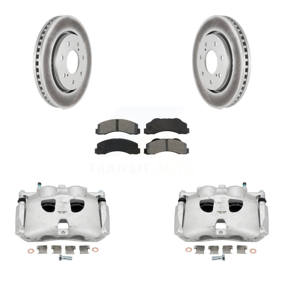 Front Brake Caliper Coat Rotors & Semi-Metallic Pad Kit For Ford F-150 With 7 Lug Wheels KCG-100581S