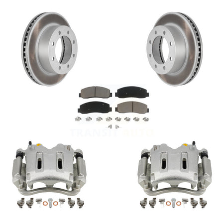 Front Disc Brake Caliper Coat Rotors And Ceramic Pad Kit For Ford F-250 Super Duty F-350 KCG-100582C