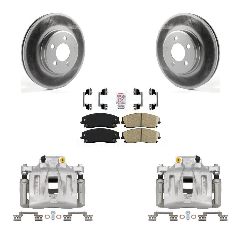 Front Brake Caliper Coat Rotor Ceramic Pad Kit For Dodge Chrysler 300 Charger Challenger KCG-100585N