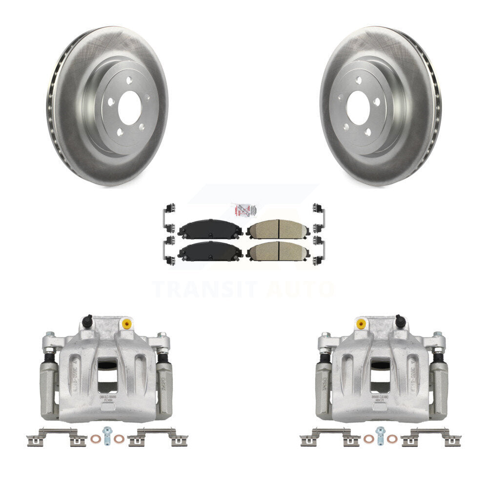 Front Brake Caliper Coat Rotor And Ceramic Pad Kit For Chrysler 300 Dodge Charger Magnum KCG-100586N