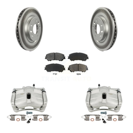 Front Disc Brake Caliper Coated Rotors And Semi-Metallic Pads Kit For Nissan Rogue Sport KCG-100586S