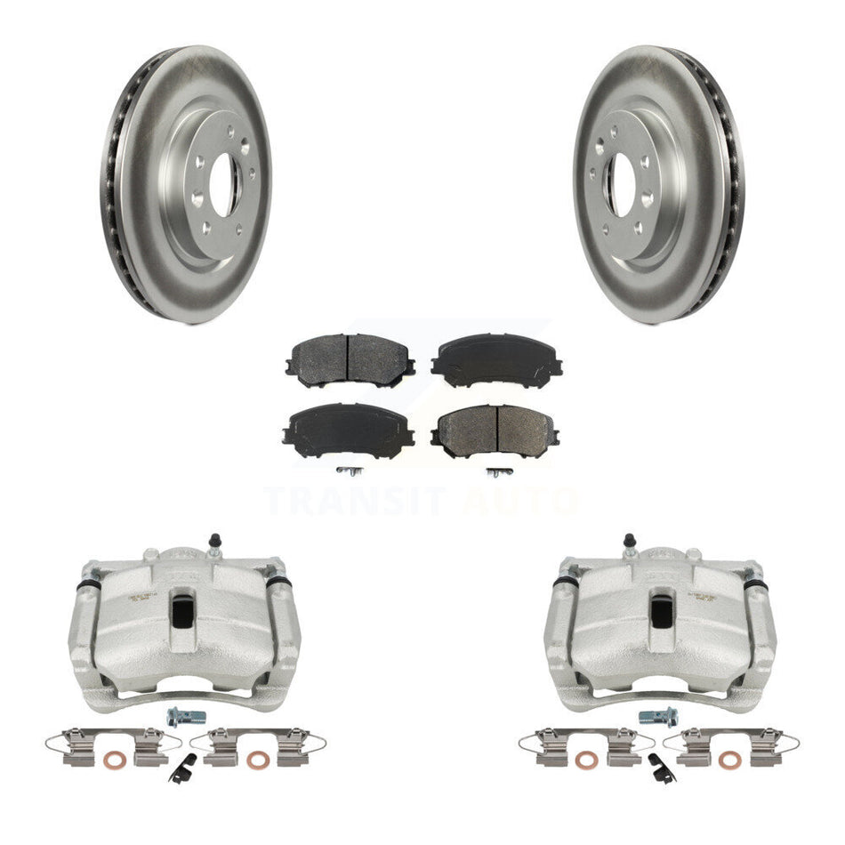Front Disc Brake Caliper Coated Rotors And Semi-Metallic Pads Kit For Nissan Rogue Sport KCG-100586S
