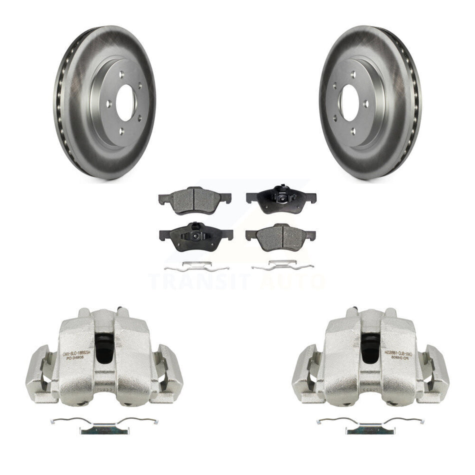Front Disc Brake Caliper Coat Rotors Semi-Metallic Pad Kit For Ford Escape Mazda Tribute KCG-100588P