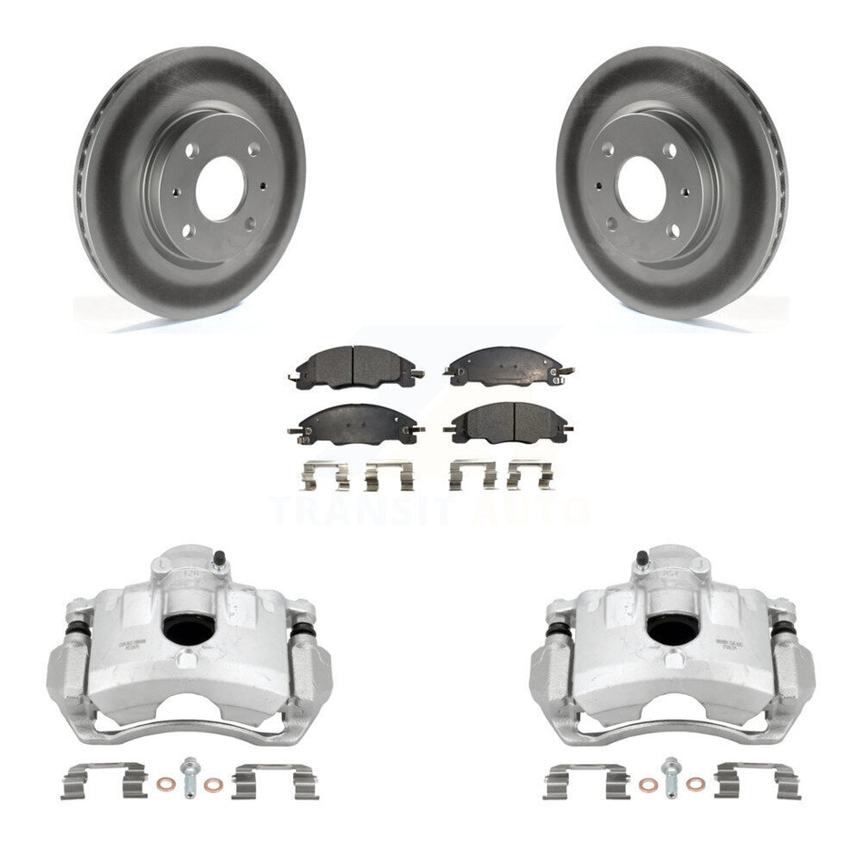 Front Disc Brake Caliper Coated Rotors And Ceramic Pads Kit For Ford Focus KCG-100588T