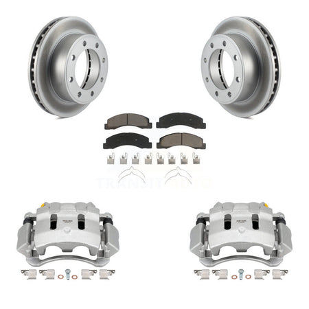 Front Brake Caliper Coat Rotor Ceramic Pad Kit For Ford F-350 Super Duty F-250 Excursion KCG-100589C