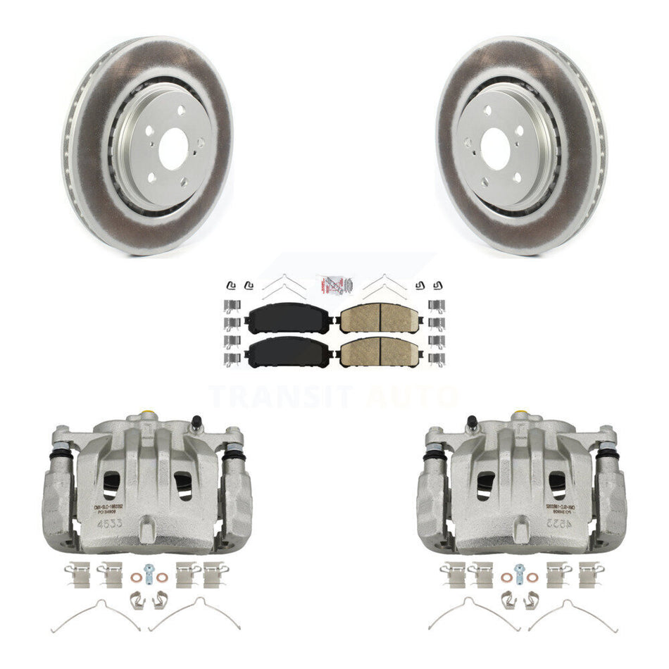 Front Disc Brake Caliper Coat Rotors & Ceramic Pad Kit For 2022 Lexus NX350h NX350 NX250 KCG-100590N
