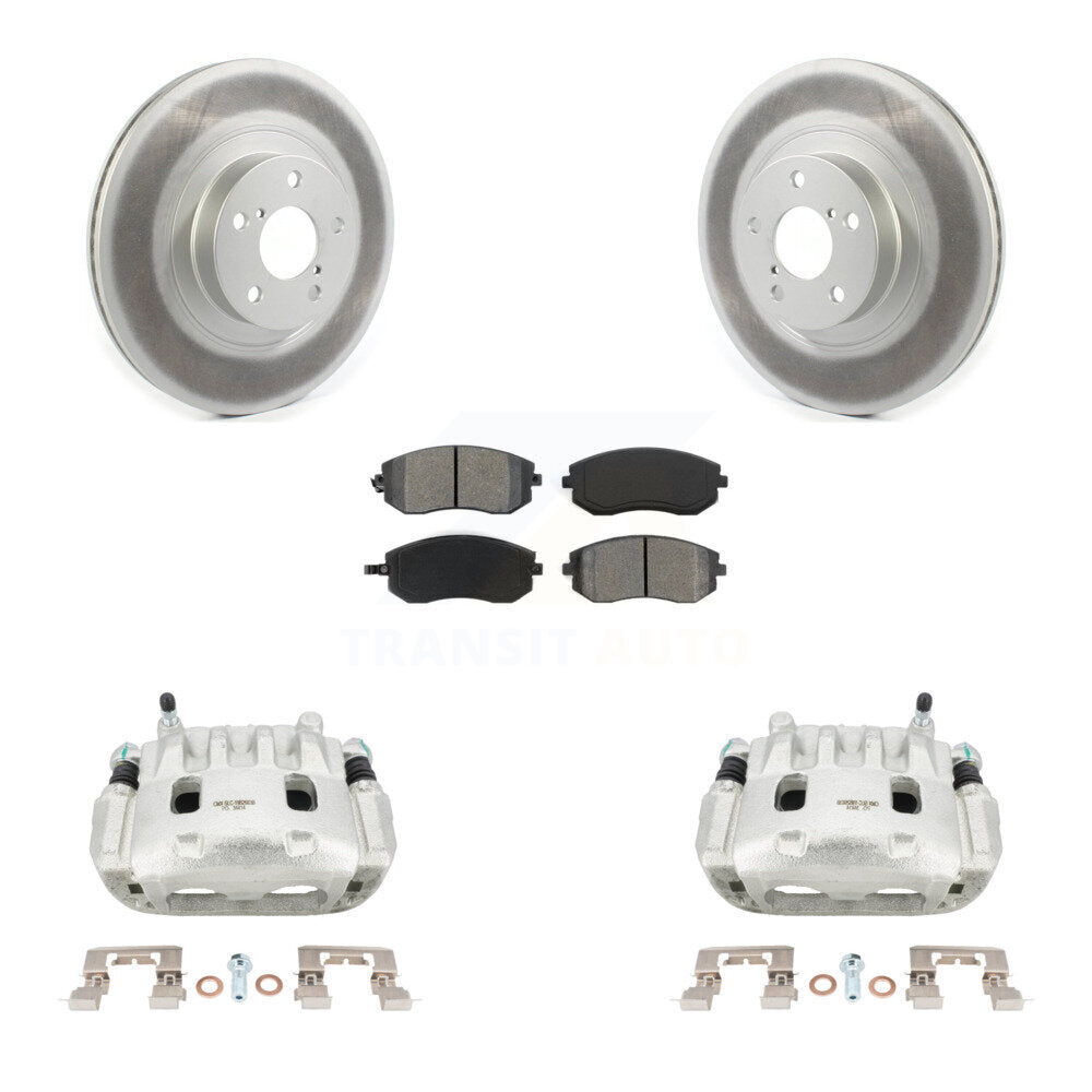 Front Brake Caliper Coat Rotor & Semi-Metallic Pad Kit For Subaru Outback Impreza Legacy KCG-100590S