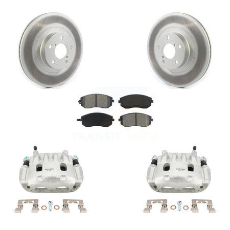 Front Brake Caliper Coat Rotor & Semi-Metallic Pad Kit For Subaru Outback Impreza Legacy KCG-100590S