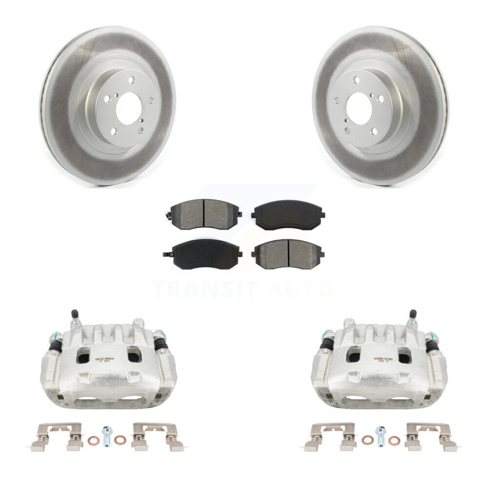 Front Brake Caliper Coat Rotor & Semi-Metallic Pad Kit For Subaru Outback Impreza Legacy KCG-100590S