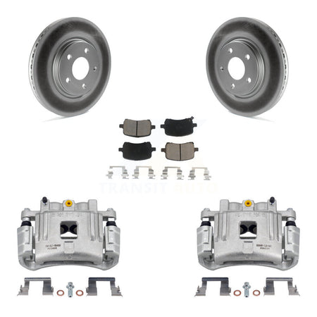 Front Brake Caliper Coat Rotor & Ceramic Pad Kit For Pontiac G6 With Dual Piston KCG-100591C