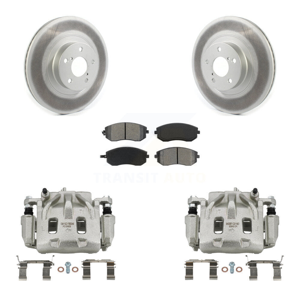 Front Disc Brake Caliper Coated Rotors And Semi-Metallic Pads Kit For Subaru Legacy KCG-100591S