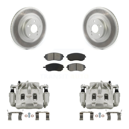Front Disc Brake Caliper Coated Rotors And Semi-Metallic Pads Kit For Subaru Legacy KCG-100591S