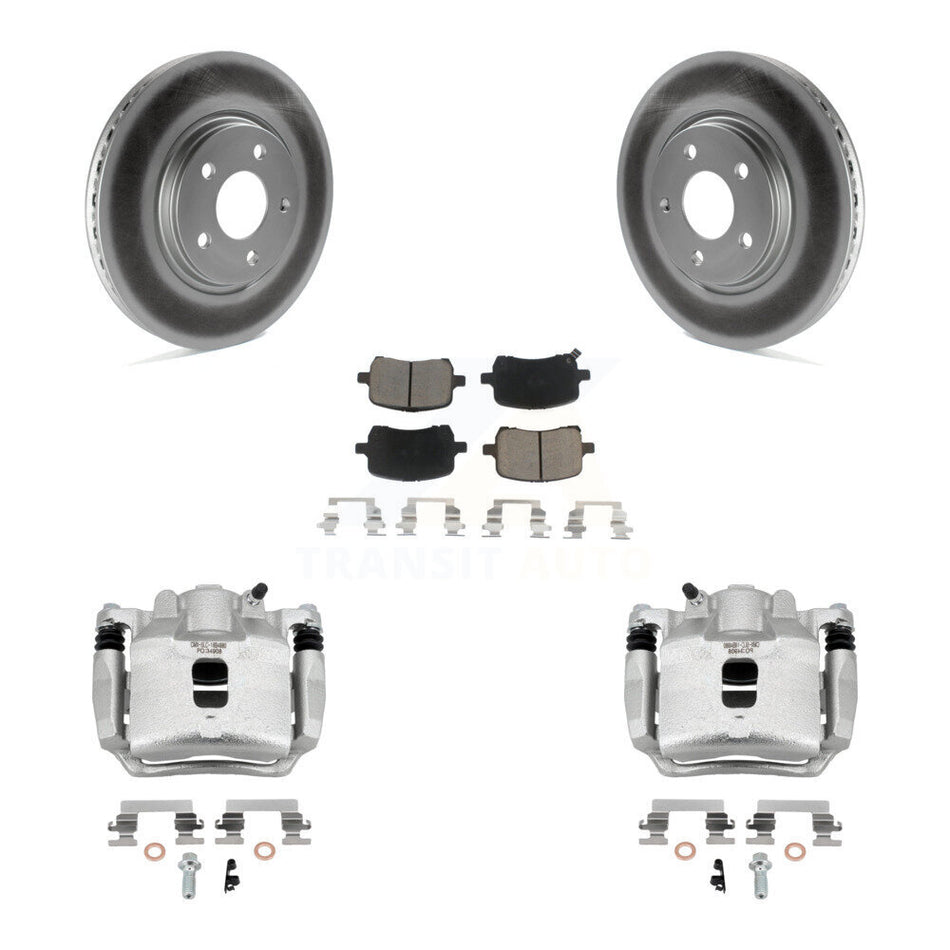 Front Brake Caliper Coat Rotor Ceramic Pad Kit For Pontiac Pursuit With Rear Disc Brakes KCG-100592C