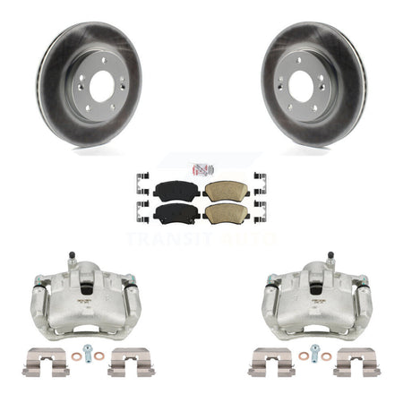 Front Disc Brake Caliper Coated Rotors And Ceramic Pads Kit For 2012 Hyundai Veloster KCG-100592N