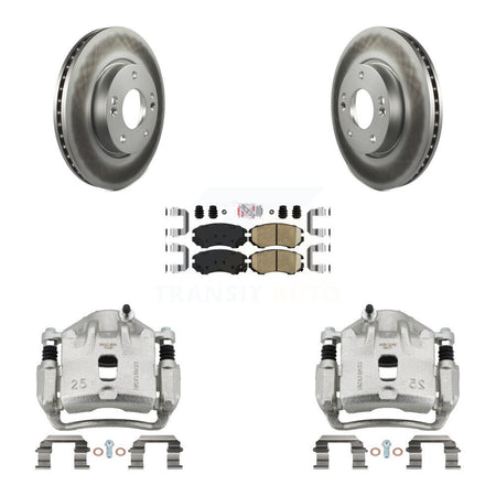 Front Disc Brake Caliper Coated Rotors And Ceramic Pads Kit For 2012-2013 Kia Soul KCG-100593N