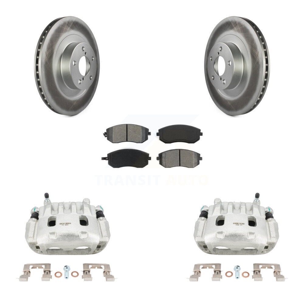 Front Brake Caliper Coat Rotor Semi-Metallic Pad Kit For Subaru Forester Impreza Outback KCG-100593S