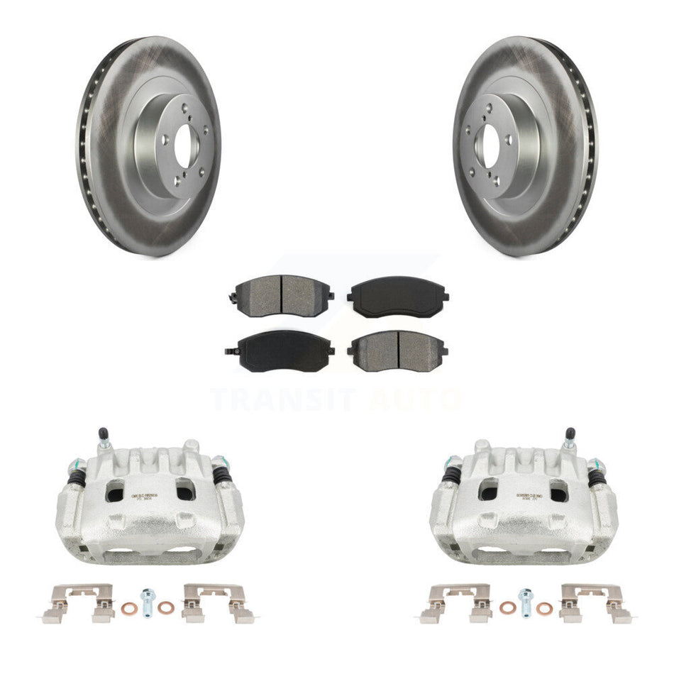 Front Brake Caliper Coat Rotor Semi-Metallic Pad Kit For Subaru Forester Impreza Outback KCG-100593S