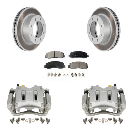 Front Disc Brake Caliper Coat Rotors And Ceramic Pad Kit For Ford F-250 Super Duty F-350 KCG-100593T