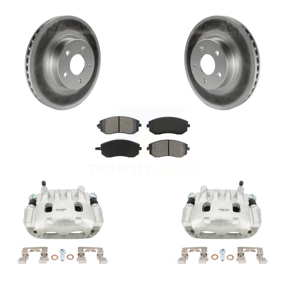 Front Disc Brake Caliper Coated Rotors And Semi-Metallic Pads Kit For Subaru Legacy KCG-100594S