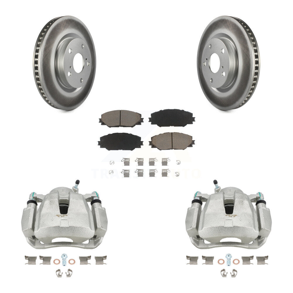 Front Brake Caliper Coat Rotor Ceramic Pad Kit For Toyota RAV4 Matrix Pontiac Vibe Scion KCG-100595C