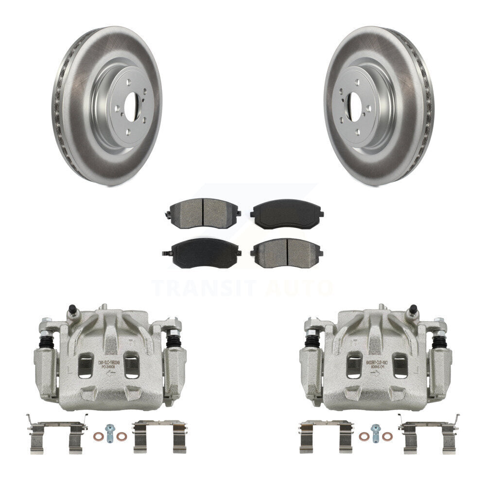 Front Disc Brake Caliper Coated Rotors And Semi-Metallic Pads Kit For Subaru Legacy KCG-100595S