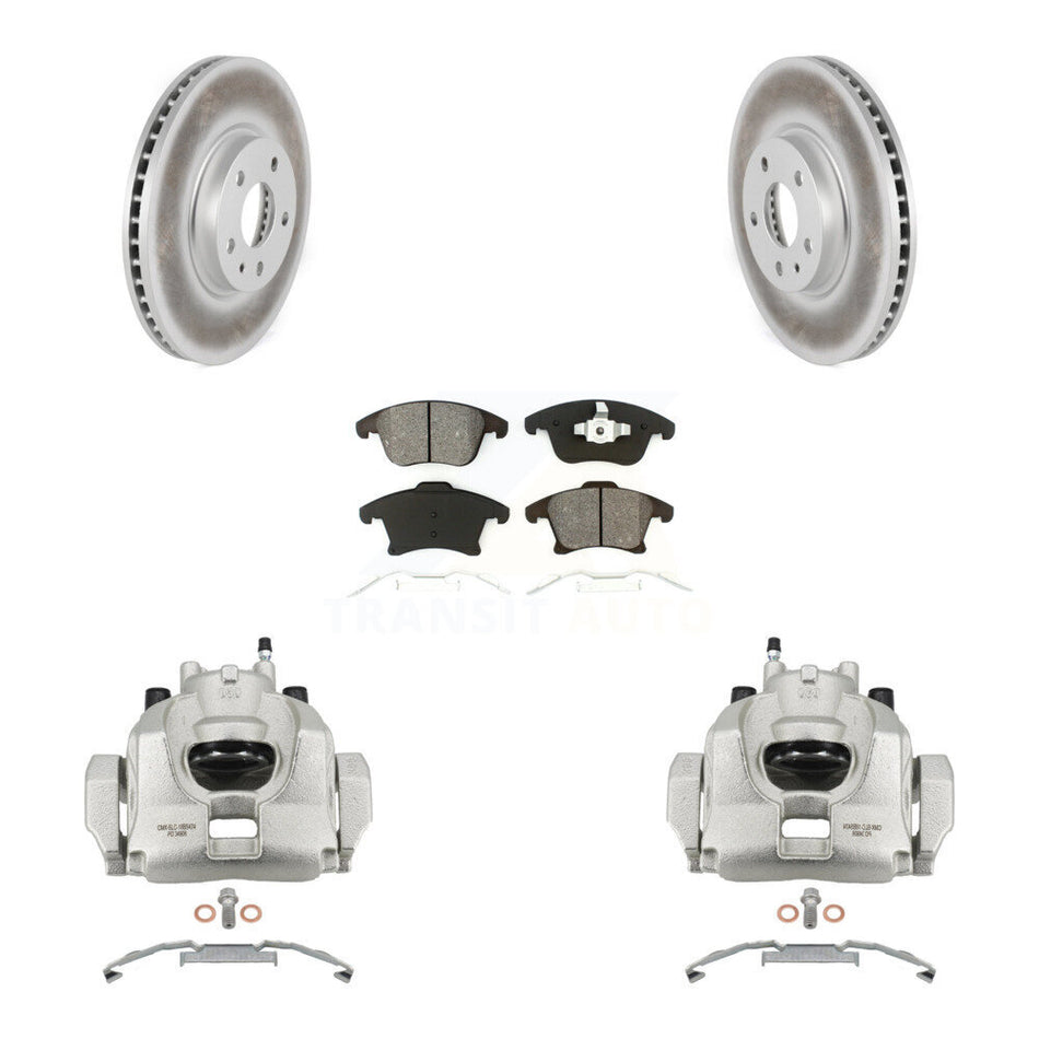Front Disc Brake Caliper Coat Rotors & Semi-Metallic Pad Kit For Ford Fusion Lincoln MKZ KCG-100596S