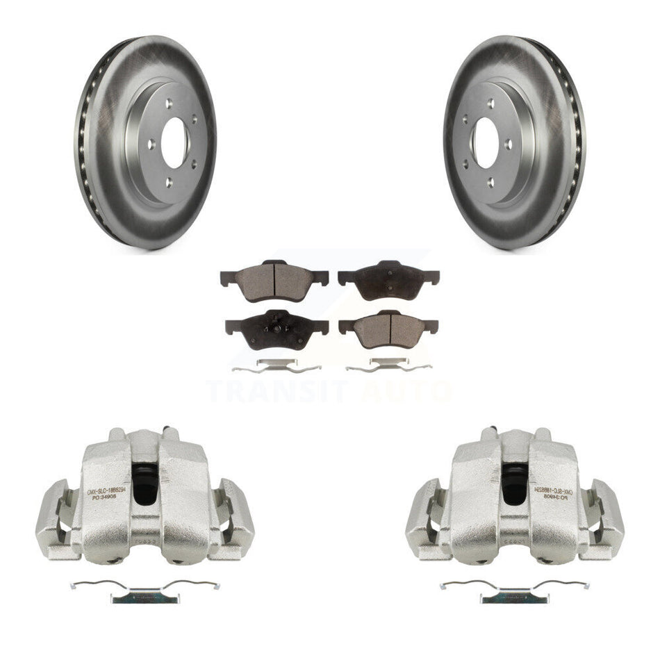 Front Disc Brake Caliper Coat Rotors And Ceramic Pad Kit For Ford Escape Mercury Mariner KCG-100596T