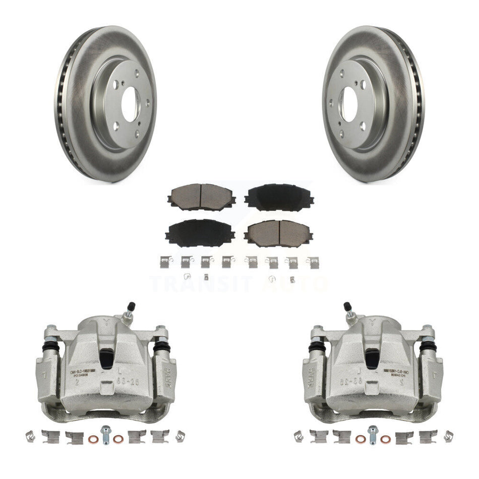 Front Brake Caliper Coat Rotors & Ceramic Pad Kit For Toyota RAV4 Prius V Scion xB Lexus KCG-100597C